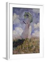 Femme à l'Ombrelle Tournée Vers la Gauche (Woman with Umbrella), 1886-Claude Monet-Framed Giclee Print