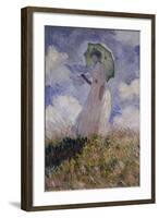 Femme à l'Ombrelle Tournée Vers la Gauche (Woman with Umbrella), 1886-Claude Monet-Framed Giclee Print