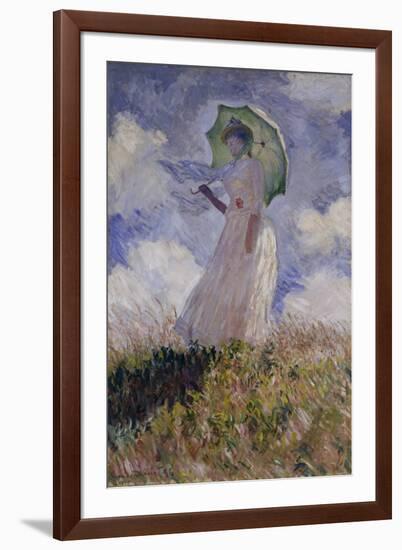 Femme à l'Ombrelle Tournée Vers la Gauche (Woman with Umbrella), 1886-Claude Monet-Framed Giclee Print