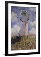 Femme à l'Ombrelle Tournée Vers la Gauche (Woman with Umbrella), 1886-Claude Monet-Framed Giclee Print