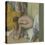 Femme à la toilette, essuyant son pied gauche-Edgar Degas-Stretched Canvas