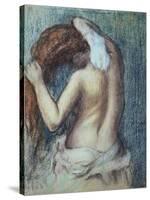 Femme a Sa Toilette, C.1895 (Pastel on Paper)-Edgar Degas-Stretched Canvas