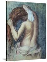 Femme a Sa Toilette, C.1895 (Pastel on Paper)-Edgar Degas-Stretched Canvas