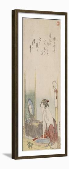 Femme à sa toilette-Katsushika Hokusai-Framed Premium Giclee Print