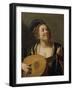 Femme accordant un luth-Gerrit Van Honthorst-Framed Giclee Print