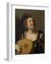 Femme accordant un luth-Gerrit Van Honthorst-Framed Giclee Print