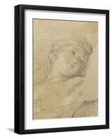 Femme ailée, couchée sur des nuages-Charles Le Brun-Framed Giclee Print