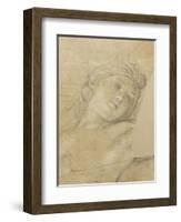 Femme ailée, couchée sur des nuages-Charles Le Brun-Framed Giclee Print