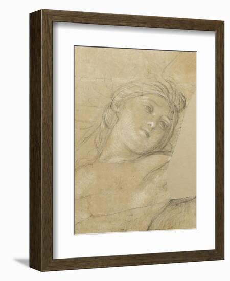 Femme ailée, couchée sur des nuages-Charles Le Brun-Framed Giclee Print