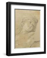 Femme ailée, couchée sur des nuages-Charles Le Brun-Framed Giclee Print