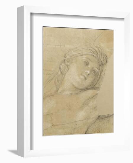 Femme ailée, couchée sur des nuages-Charles Le Brun-Framed Giclee Print