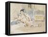 Femme arabe assise sur des coussins ; Etude pour les "Femmes d'Alger"-Eugene Delacroix-Framed Stretched Canvas