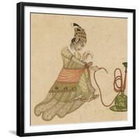 Femme assise auprès du narghilé-null-Framed Giclee Print