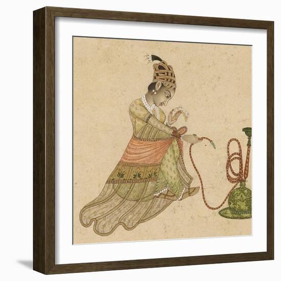 Femme assise auprès du narghilé-null-Framed Giclee Print