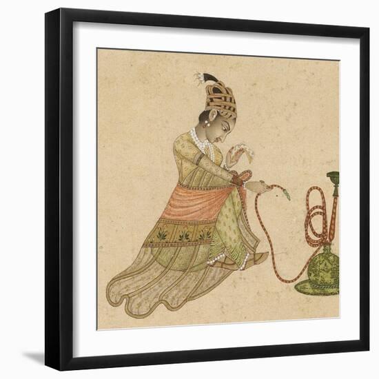 Femme assise auprès du narghilé-null-Framed Giclee Print