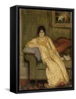 Femme assise dans un canapé-Théophile Alexandre Steinlen-Framed Stretched Canvas