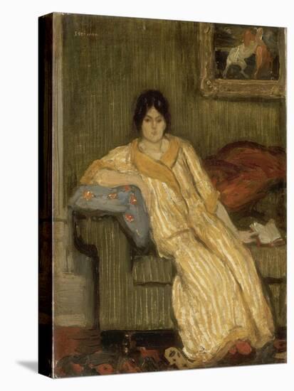 Femme assise dans un canapé-Théophile Alexandre Steinlen-Stretched Canvas