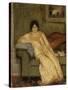 Femme assise dans un canapé-Théophile Alexandre Steinlen-Stretched Canvas