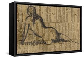 Femme assise de dos-Jean Jacques Henner-Framed Stretched Canvas