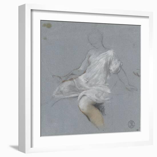 Femme assise, en chemise, tournée vers la gauche-Nicolas Vleughels-Framed Giclee Print