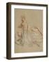 Femme assise en élégant costume-Nicolas Lancret-Framed Giclee Print