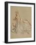 Femme assise en élégant costume-Nicolas Lancret-Framed Giclee Print