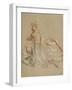 Femme assise en élégant costume-Nicolas Lancret-Framed Giclee Print