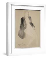 Femme assise nue sous une veste-Auguste Rodin-Framed Giclee Print