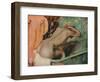 Femme assise sur le bord d'une baignoire et s'epongeant le cou, c1880, (1936)-Edgar Degas-Framed Giclee Print