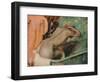 Femme assise sur le bord d'une baignoire et s'epongeant le cou, c1880, (1936)-Edgar Degas-Framed Giclee Print