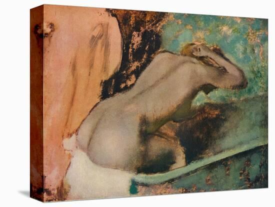 Femme assise sur le bord d'une baignoire et s'epongeant le cou, c1880, (1936)-Edgar Degas-Stretched Canvas