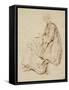 Femme assise tournée vers la gauche-Nicolas Lancret-Framed Stretched Canvas