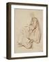 Femme assise tournée vers la gauche-Nicolas Lancret-Framed Giclee Print