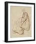 Femme assise tournée vers la gauche-Nicolas Lancret-Framed Giclee Print