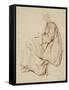 Femme assise tournée vers la gauche-Nicolas Lancret-Framed Stretched Canvas