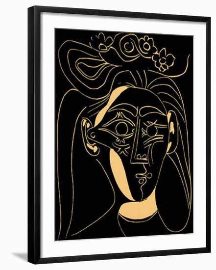 Femme au Chapeau Fleuri-Pablo Picasso-Framed Serigraph