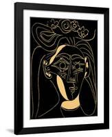 Femme au Chapeau Fleuri-Pablo Picasso-Framed Serigraph