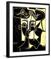 Femme au Chapeau Orne, c.1962-Pablo Picasso-Framed Serigraph