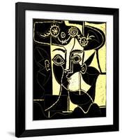 Femme au Chapeau Orne, c.1962-Pablo Picasso-Framed Serigraph