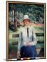 Femme Au Chomage. (Unemployed Girl). Assise Sur Un Banc Dans Un Parc Public, a L'ombre Des Pins En-Kazimir Severinovich Malevich-Mounted Giclee Print