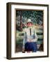 Femme Au Chomage. (Unemployed Girl). Assise Sur Un Banc Dans Un Parc Public, a L'ombre Des Pins En-Kazimir Severinovich Malevich-Framed Giclee Print