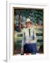 Femme Au Chomage. (Unemployed Girl). Assise Sur Un Banc Dans Un Parc Public, a L'ombre Des Pins En-Kazimir Severinovich Malevich-Framed Giclee Print