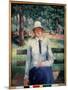 Femme Au Chomage. (Unemployed Girl). Assise Sur Un Banc Dans Un Parc Public, a L'ombre Des Pins En-Kazimir Severinovich Malevich-Mounted Giclee Print