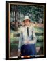 Femme Au Chomage. (Unemployed Girl). Assise Sur Un Banc Dans Un Parc Public, a L'ombre Des Pins En-Kazimir Severinovich Malevich-Framed Giclee Print