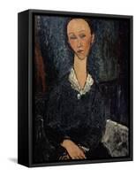 Femme au col blanc-Amedeo Modigliani-Framed Stretched Canvas