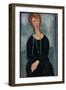 Femme Au Collier Verte (Madame Menier), 1918 (Oil on Canvas)-Amedeo Modigliani-Framed Giclee Print