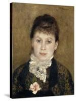 Femme au jabot blanc-Pierre-Auguste Renoir-Stretched Canvas