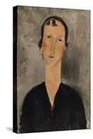 Femme aux boucles d'oreilles-Amedeo Modigliani-Stretched Canvas