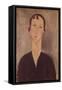 Femme aux boucles d'oreilles-Amedeo Modigliani-Framed Stretched Canvas