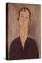 Femme aux boucles d'oreilles-Amedeo Modigliani-Stretched Canvas